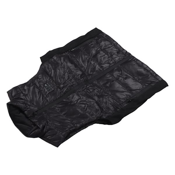 Uppvärmd väst för män, svart, ärmlös, 17 värmezoner, ficka med dragkedja, elektrisk uppvärmd väst för skidåkning, camping, 3XL