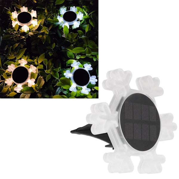 Solcelledrevet snøfnuggdekorasjonslys hagelys IP65 vanntett 3 moduser med stake landskapslys for sti hage Warm Light