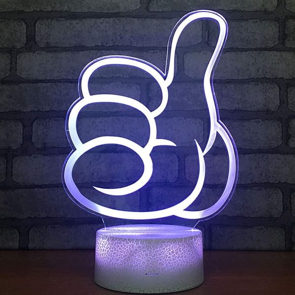 Tummen 3D LED optisk illusionsnattlampa med smart touch &