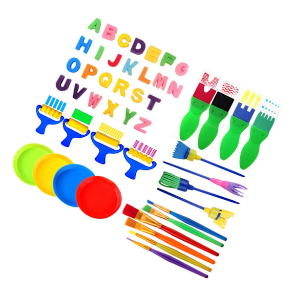 48 st barns målarpenslar set målning ritning stämpel kit rolig lek leksak undervisningsverktyg för barn HM‑48