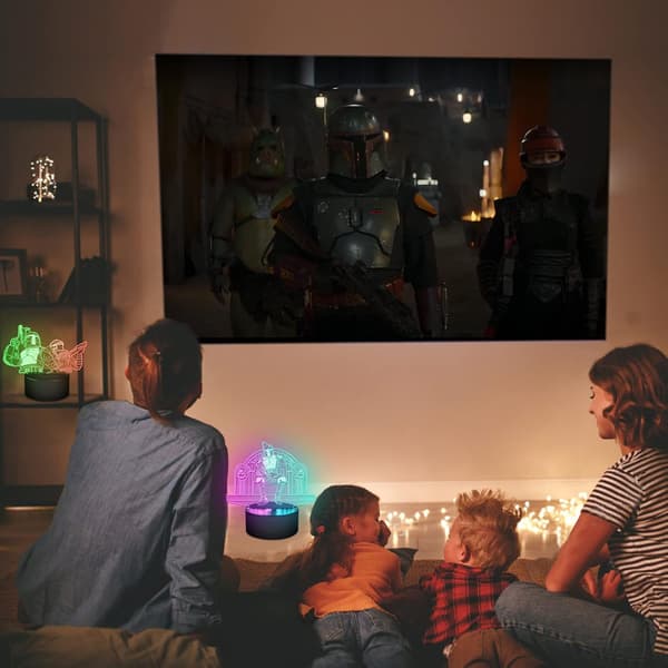 3D Illusjon Boba Fett Nattlys, 3 Mønstre Dobbel Illusjon