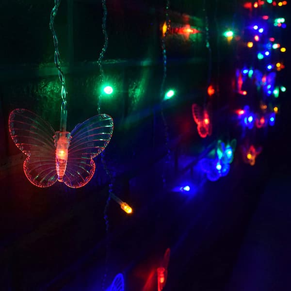 Perhosverhovalot, 8 tilaa 48 LED-twinkle-valosarja Colored 48LED