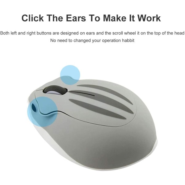 2,4 GHz trådlös mus Söt hamsterform med mindre ljud Bärbar