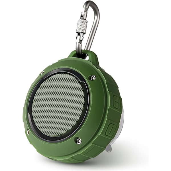 Vattentät Bluetooth-högtalare för utomhusbruk, trådlös bärbar miniduschresehögtalare med subwoofer, förbättrad bas, inbyggd mikrofon Green