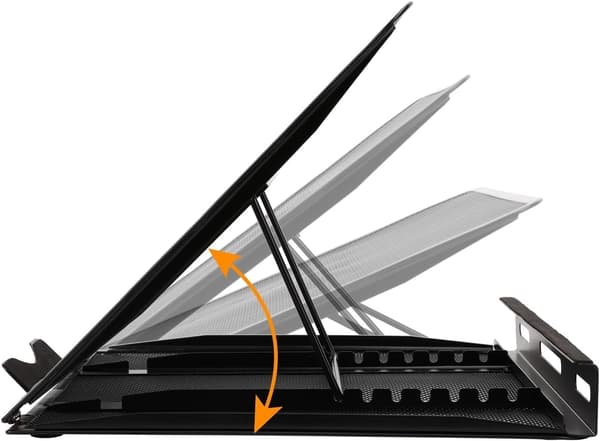 Ergonomisk Justerbart Laptopstativ - Ventilert Svart Laptopholder, 33×28.7×18.5 cm