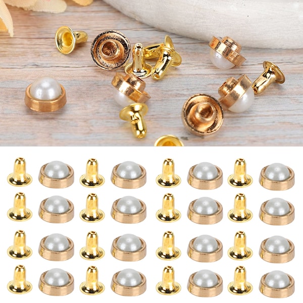 100 sett fargekrystallnagler 8MM DIY sinklegering dekorasjonsnagler for bagasje klær skoHvit