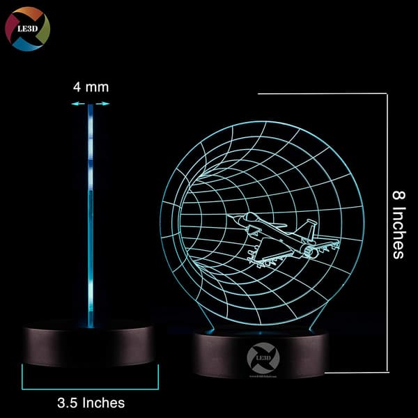 3D Optisk Illusions Natlampe - 7 LED Farveskiftende Lampe