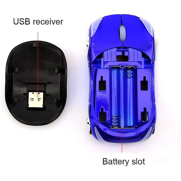 2.4ghz trådlös mus cool 3d sportbil form ergonomisk opti