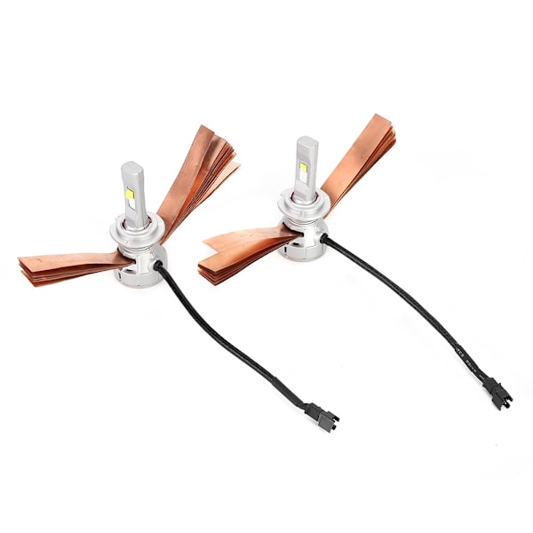 2 stk. Mini LED-frontlykter for bil i ren aluminiumslegering med dobbel varmespredning, høy lysstyrke, H7