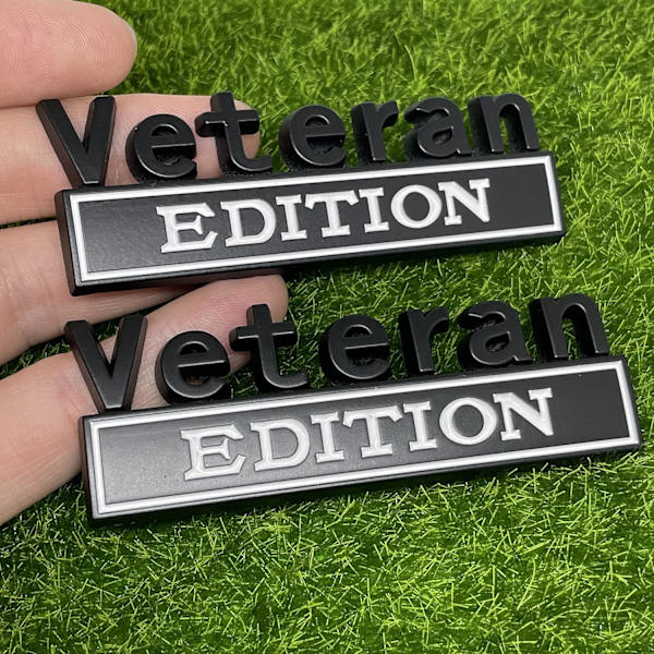 2 kpl Veteraan Edition -auton tarraemblem 3D-kirjaimet merkki ulkoauton kuorma-auton tarrat, hauskat kirjaimet tarrat sopivat ajoneuvoon, kuorma-autoon, maasturiin, oven koristeluun
