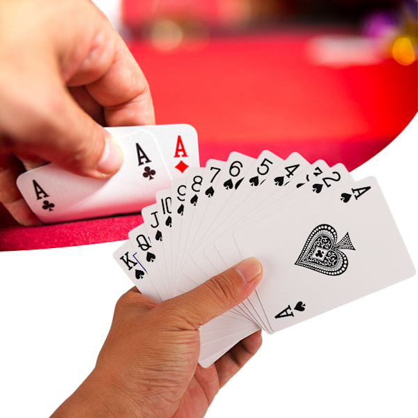 8 set pokerkort i hård kartong, bekvämt grepp, röda pokerkort, spelkort, festlek rekvisita