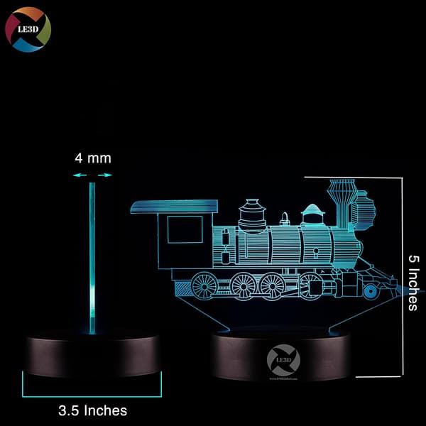 3D Optisk Illusjon Nattlys - 7 LED Fargeskiftende Lampe