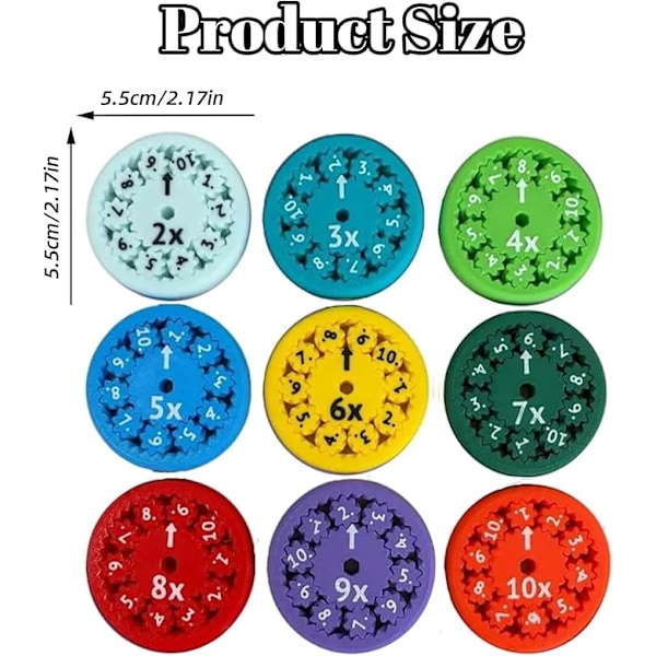 Matematik Fidget Spinners, Matematik Fakta Fidget Spinners Multiplikation Övning Matematik Leksaker, Nummer Fidget Leksak, Multiplikation Spel Spinners för Barn Multiply and divide 9 PCS