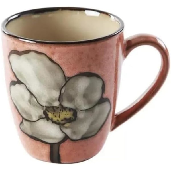 Keramisk 35 cl Cappuccino-krus, Kaffekrus, Tekrus, Ovn Glasering Prosess, Mikrobølgeovn- og Oppvaskmaskinsikker, Perfekt For Te, Espresso, Latte Pink