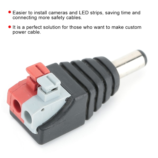 20 st 5,5x2,1 mm hane kontaktkabelterminal DC-strömadapteruttag för LED-ljusremsa