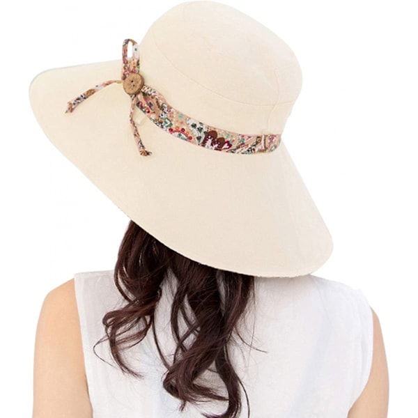 Dame Solhat Sommer UPF 50+ UV Beskyttelse Strandhat Foldbar