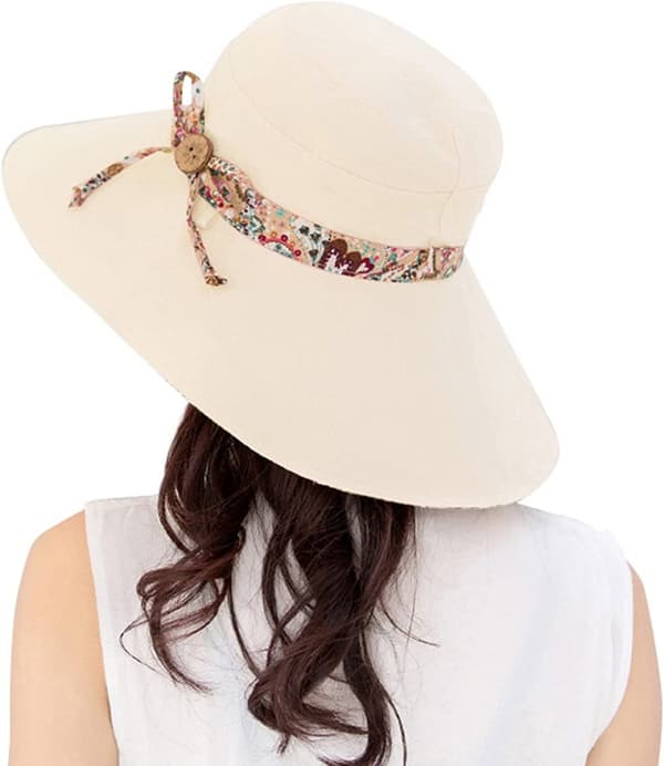 Solhatt for kvinner Sommer UPF 50+ UV-beskyttelse Strandhatt Sammenleggbar