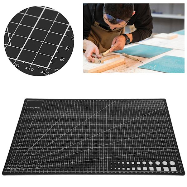 2 st Skärmatta A3 Svart Modell Skärplatta Pappers Gummitryck Gravyr Skala Bräde