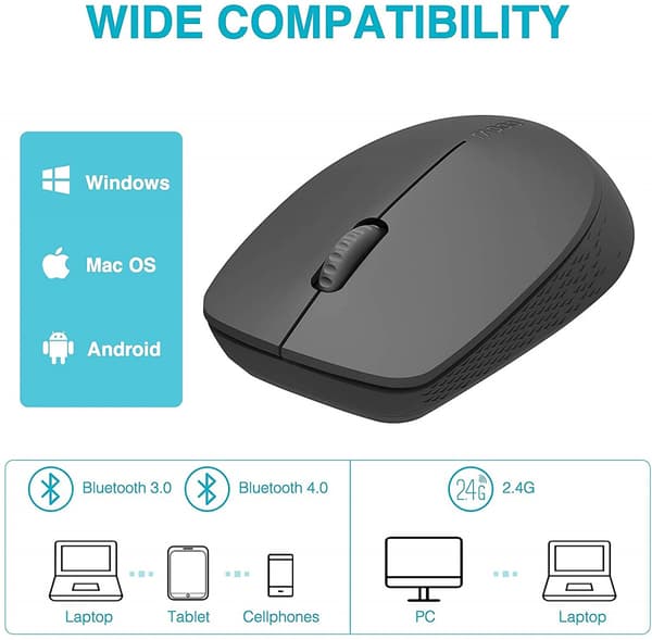 Trådløs Bluetooth Stille Mus Multi-Enhed Trådløs Blueto