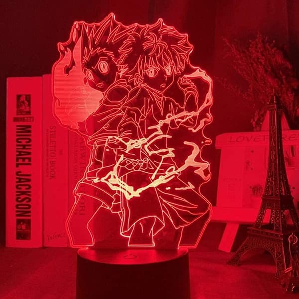 3D Illusion Lampe Anime Gon og Killua Figur 3D Natlampe