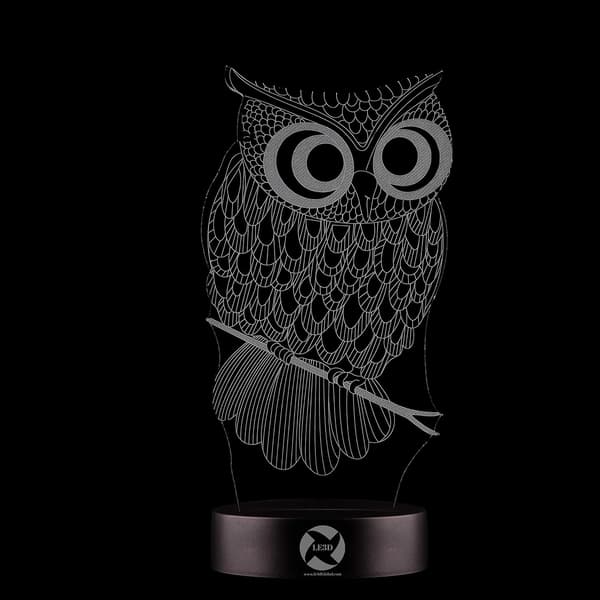 3D Optisk Illusions Natlampe - 7 LED Farveskiftende Lampe