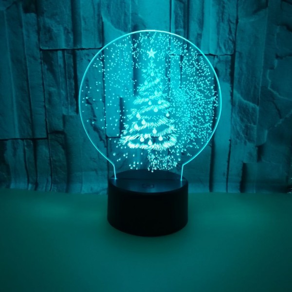 Julgran Nattlampa, 3D Illusion Lamp, 7 Färger Chan