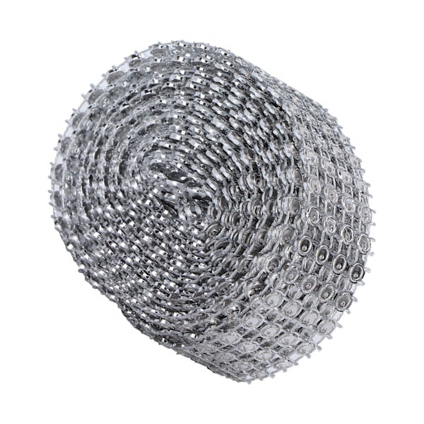 Plast Rhinestones 4 Rader Mesh Klær Sko Vesker Dekorasjon Bånd med Lim