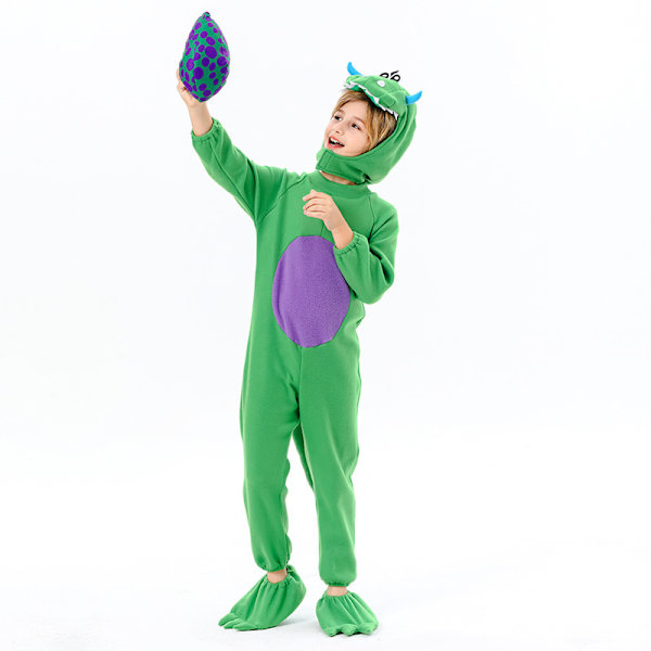 Lapsen dinosauruksen asu, asukokonaisuus munalla lapsille ja taaperoille Halloween-pukeutumiseen, hauska cosplay-juhliin M