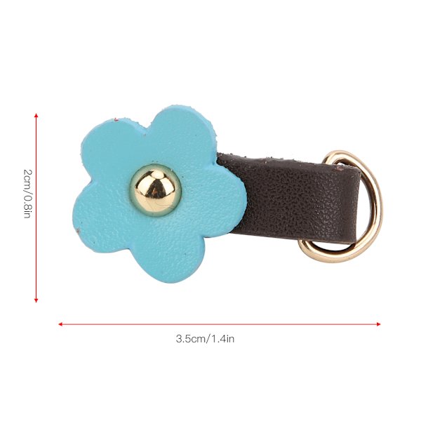 5 st dragkedjor i delat läder med blomform DIY kläder sytillbehör blå