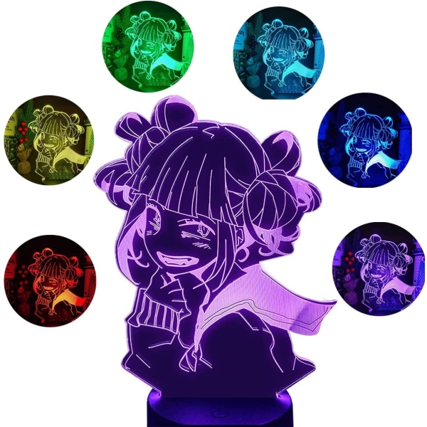 My Hero Figure 3D Night Light for Boys Girls, Anime 7 Colors