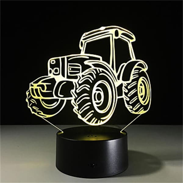 3D Natlampe 3D LED USB 7 Farveskift LED Bordlampe Jul