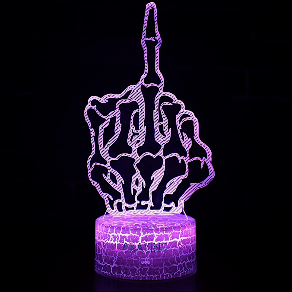 3D nattlampa LED Illusion skrivbordslampa 7 färger ändras