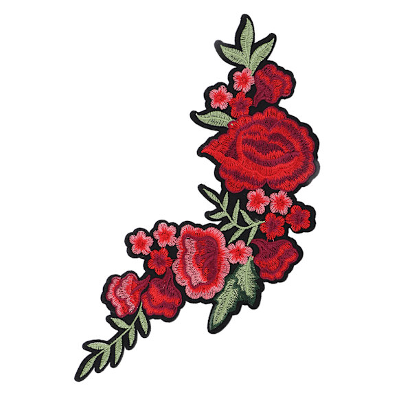 Blomsterbroderi med blommeblomst - Patch til DIY-dekoration - Klæbeplaster til strygning eller syning - Kunsthåndværk