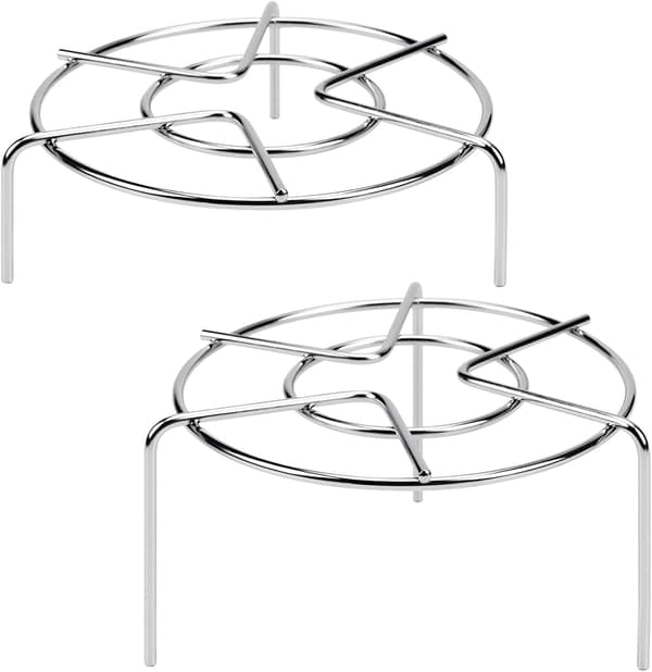 2-pakning 6,3 tommer runde dampstativ i 304 rustfritt stål for 3Qt 6Qt multikoker 6.3in