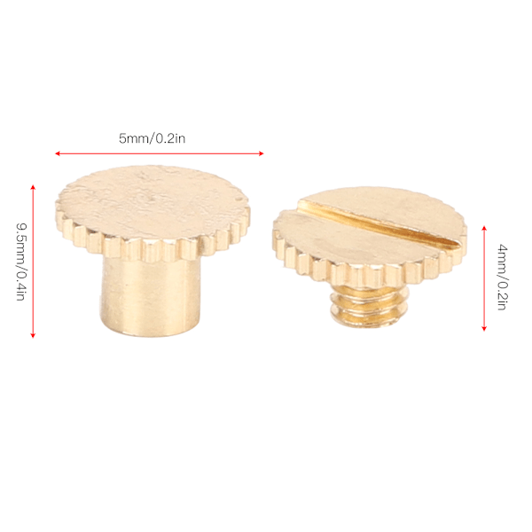 10 stk flate hoderiveter Stud Knurled Messingfestere for belter Ryggsekker Møbler Gull