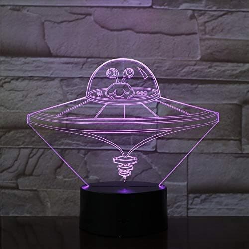 Led Rumskib UFO 3D Natlampe, Børns Natlamper 16-Farver