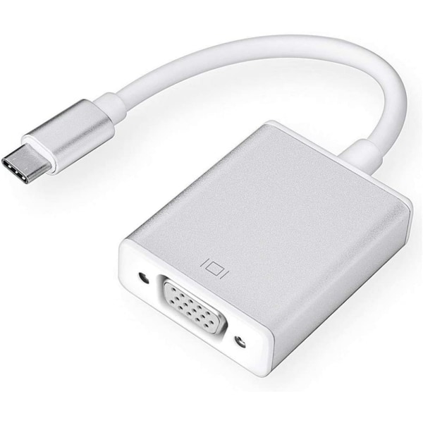 USB-C til VGA-adapter, USB 3.1 Type C (Thunderbolt 3) til VGA-konverter kompatibel med nye MacBook, MacBook Air og mer