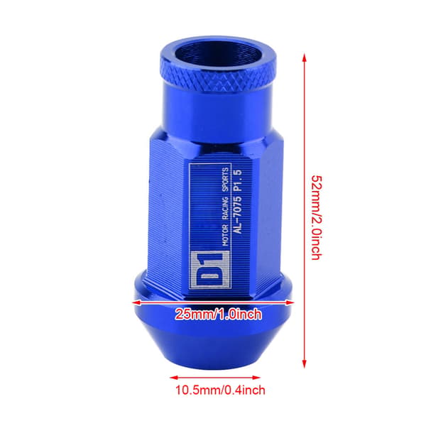 Bilskruv Racing Hjul Aluminium Mutter M12X1.5 (Blå)