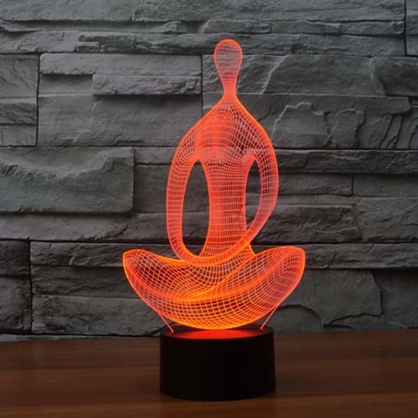 LED 3D Lampe, 3D Optisk Illusions Skrivebordslampe 7 Farveskift U