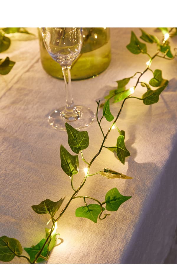 Solar Rattan Lys Udendørs Realistiske Plante Lys String L E 50LED