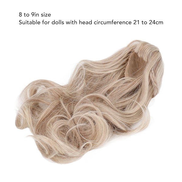 Dockhår Peruk Lockig Stil Ren Lugg DIY Klippning Mjuk Docktillbehör för 1/3 8 till 9in Huvudomkrets BJD Docka Smoky Brown