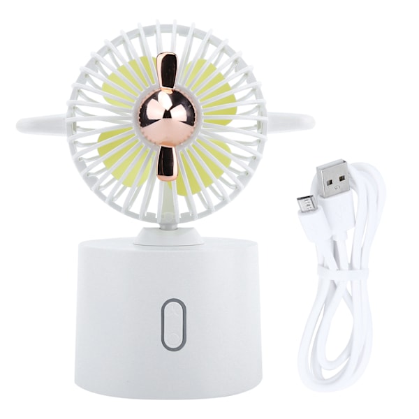 Shaking Head Fans USB Rechargeable Portable Desktop Fan for Dormitory and OfficeWhite