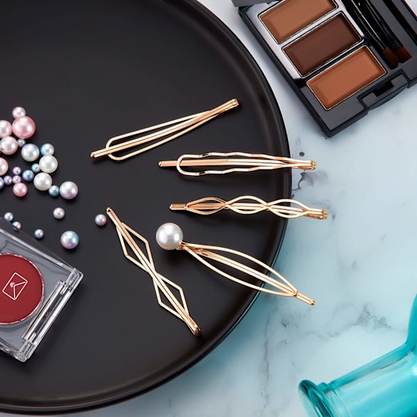 10 stk. Bobby Pin Hårnål Geometrisk Metal Hårklemme Hårspænder til Kvinder Pige Hårstyling Nåle Gold