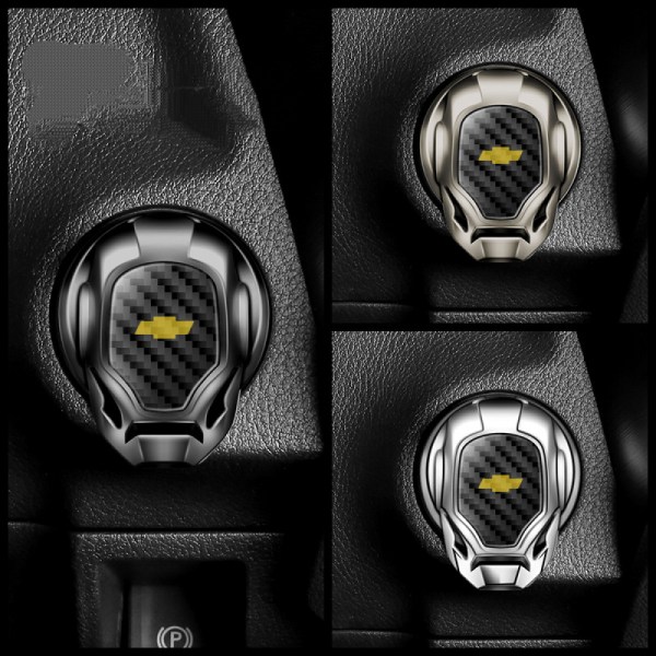 1 stk. Anvend til Chevrolet Motor Start Stop Knapdæksel Trykknapdæksel Tændingsdekoration Beskyttende Dæksel Universal Knap