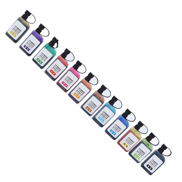 Marker Ink 12 Vibrerende Farver Falmebestandig Vandtæt Transparent Flaske Sikker Blæk Refill Kit