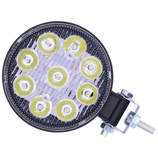 27W 9LED arbeidslys 6000K 3000LM rund lampe IP67 vanntett universell for bil motorsykkel