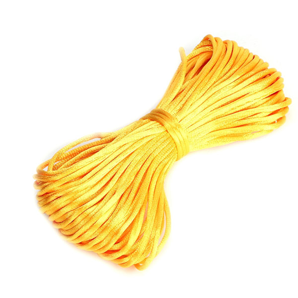 5 st flätad sladd 2mm x 20yard polyester flätad rep för DIY smyckestillverkning (gul)