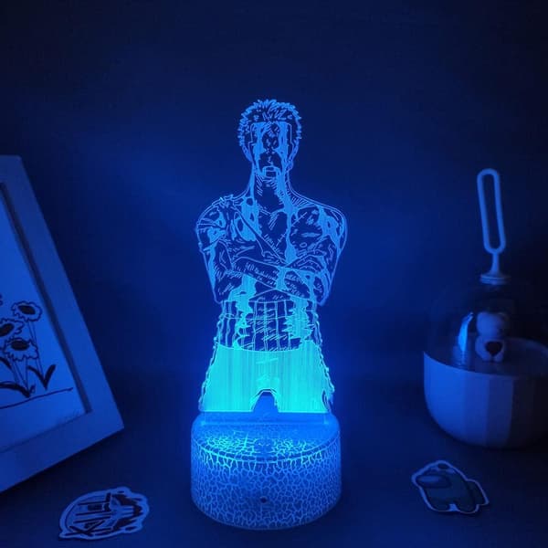 3D LED-lampe 3D-illusjonslampe Roronoa Zoro Figur One Piece A