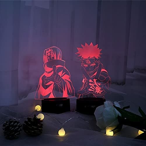 Natlampe 3D Anime LED-lys 3D Visuel Illusionslampe Touch
