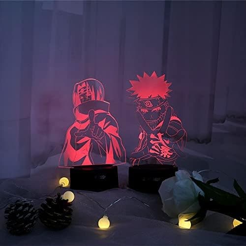 Nattlampe 3D Anime LED-lys 3D Visuell Illusjonslampe Berøring